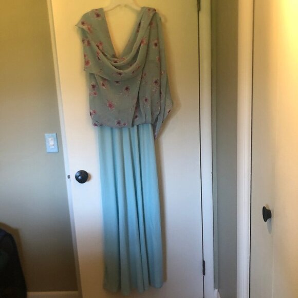 NWT Lulu's Take You There Mint Green Floral Print Maxi Dress sz L - Picture 16 of 16